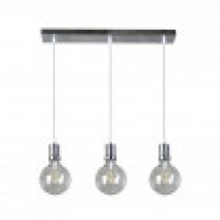 Distribuidor - Lâmpadas Diversas | Lâmpadas Modernas | LAMPARA PRISCO 3XE27 CROMO/TRANSPARENTE BOMBILLAS INCLUIDAS 24W 2700K 2550LM REGX64X12,5 CM Ref: 167193020
